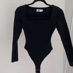 Tiger Mist black square neck bodysuit